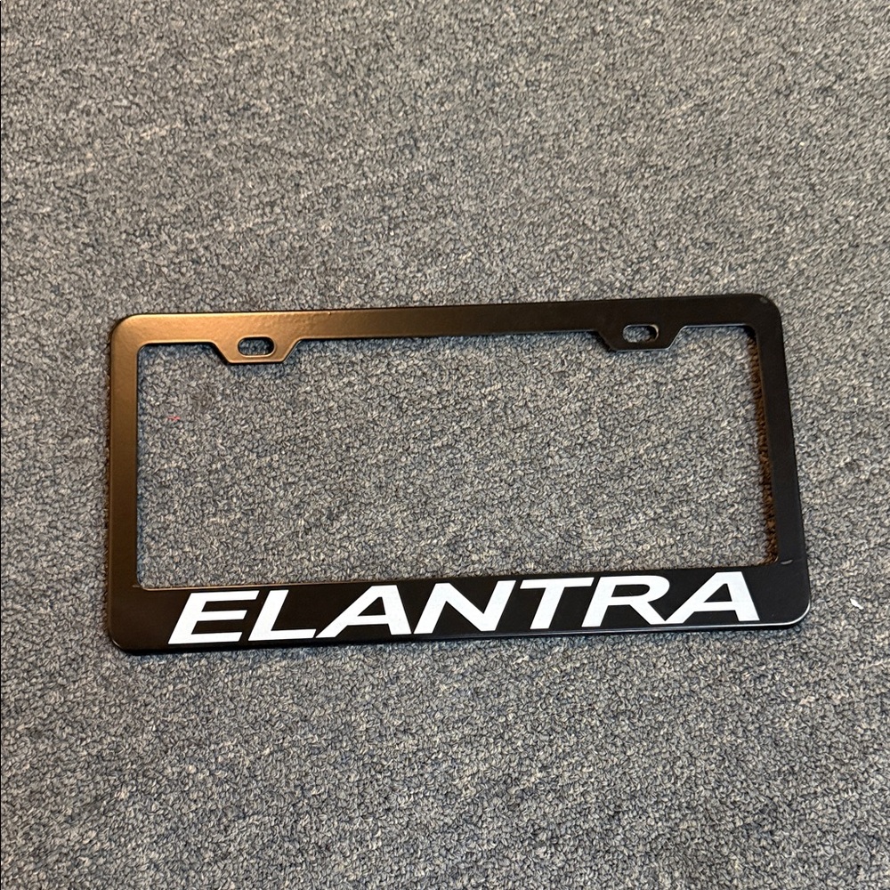 Hyundai Elantra Black Metal License Plate Frame